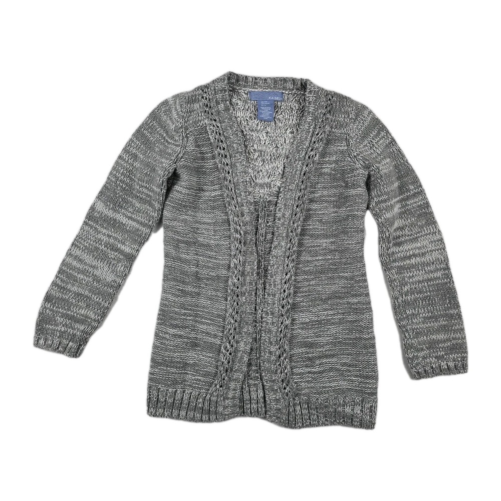Kaisely Womens Cardigan Sweater Size Large Chunky Fuzzy Ombré Metallic